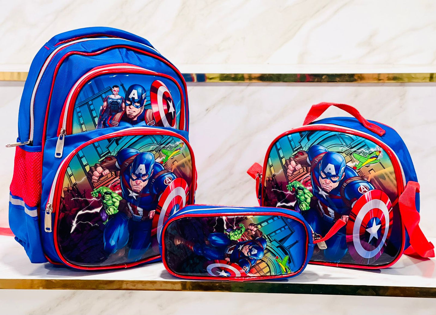 3 pièces Sac à dos bandoulière et trousse