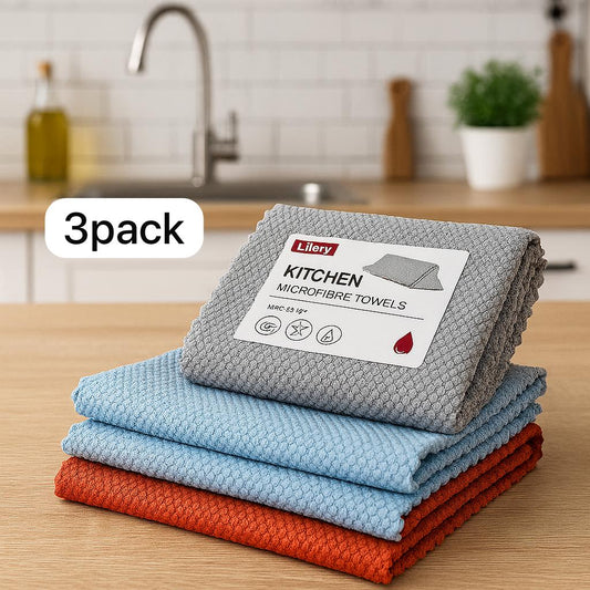 Lavette Torchon de cuisine en microfibre 9 pièces