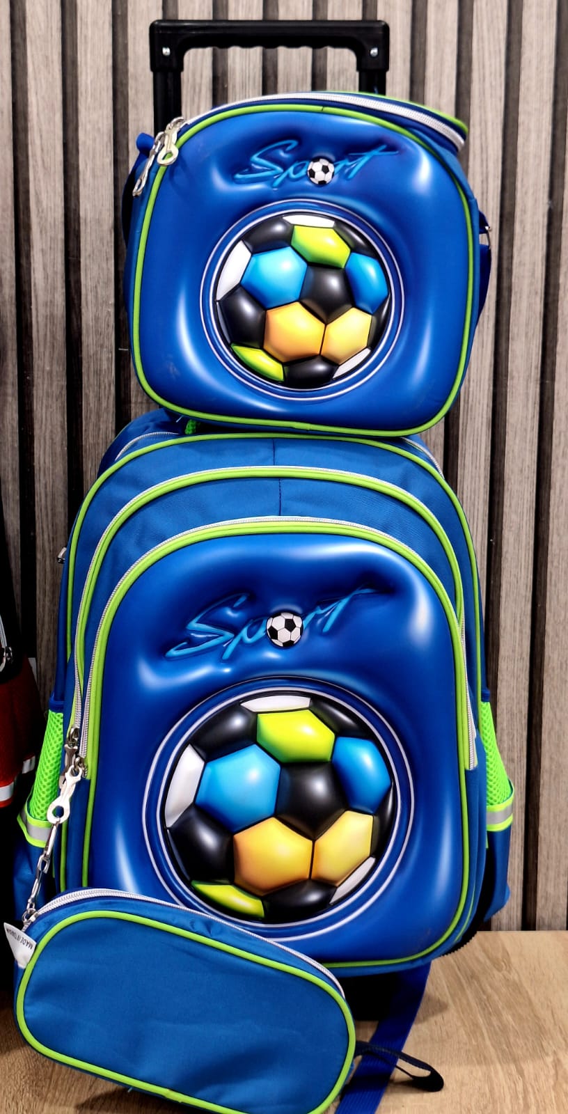 3 Pièces Cartable Avec Support sac Repas et Trousse Pour Garçon