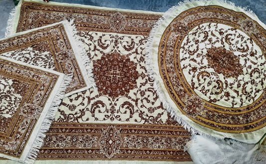 Pack زرابي salon+3 pièces+tapis rond