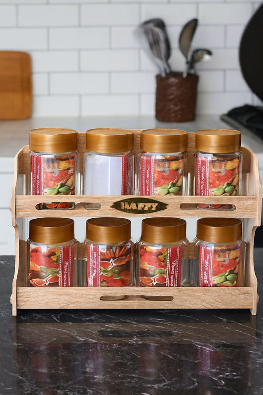 porte épices avec support (7 pièces)