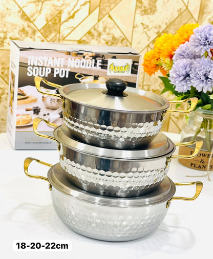 Série de 3 faitouts  argent  (18, 20 et 22 cm)