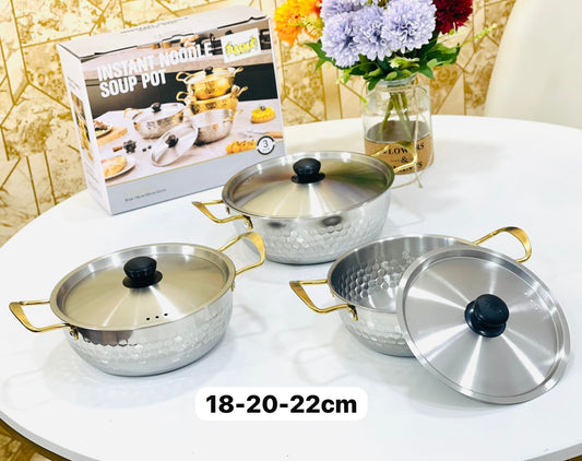 Série de 3 faitouts  argent  (18, 20 et 22 cm)