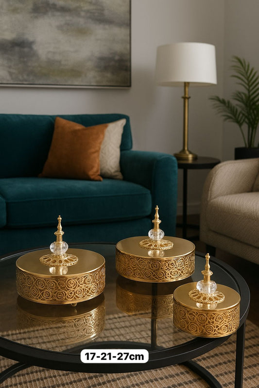 Série 3 bonbonnières النقشة مدموجة