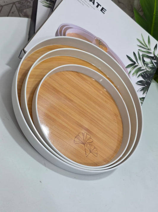 Set 3 plateaux rond
