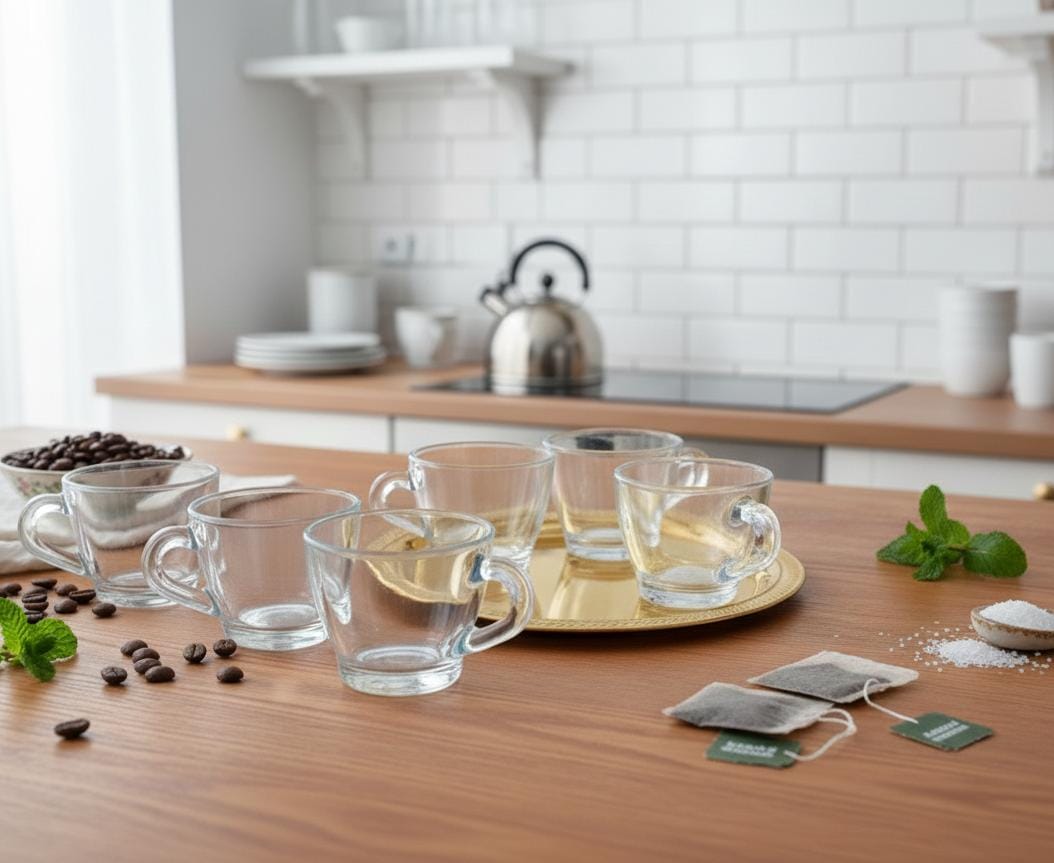 Pack Plateau + 6 tasses en verre