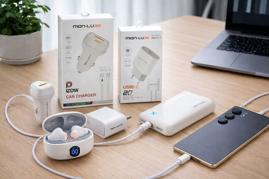 Pack Mon luxe Power Bank+ Chargeur  voiture+airpods +chargeur type c
