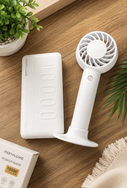 PACK Mini ventilateur+ power bank Mon luxe GM