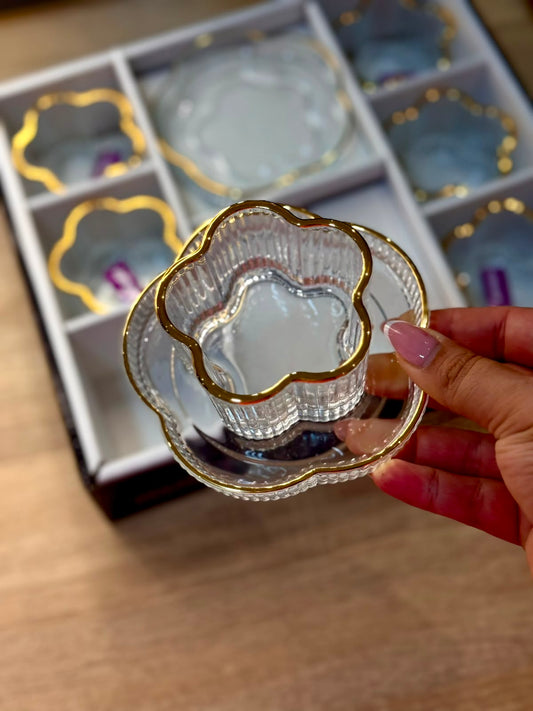 Set de Bols & Assiettes en Verre 12 Pièces