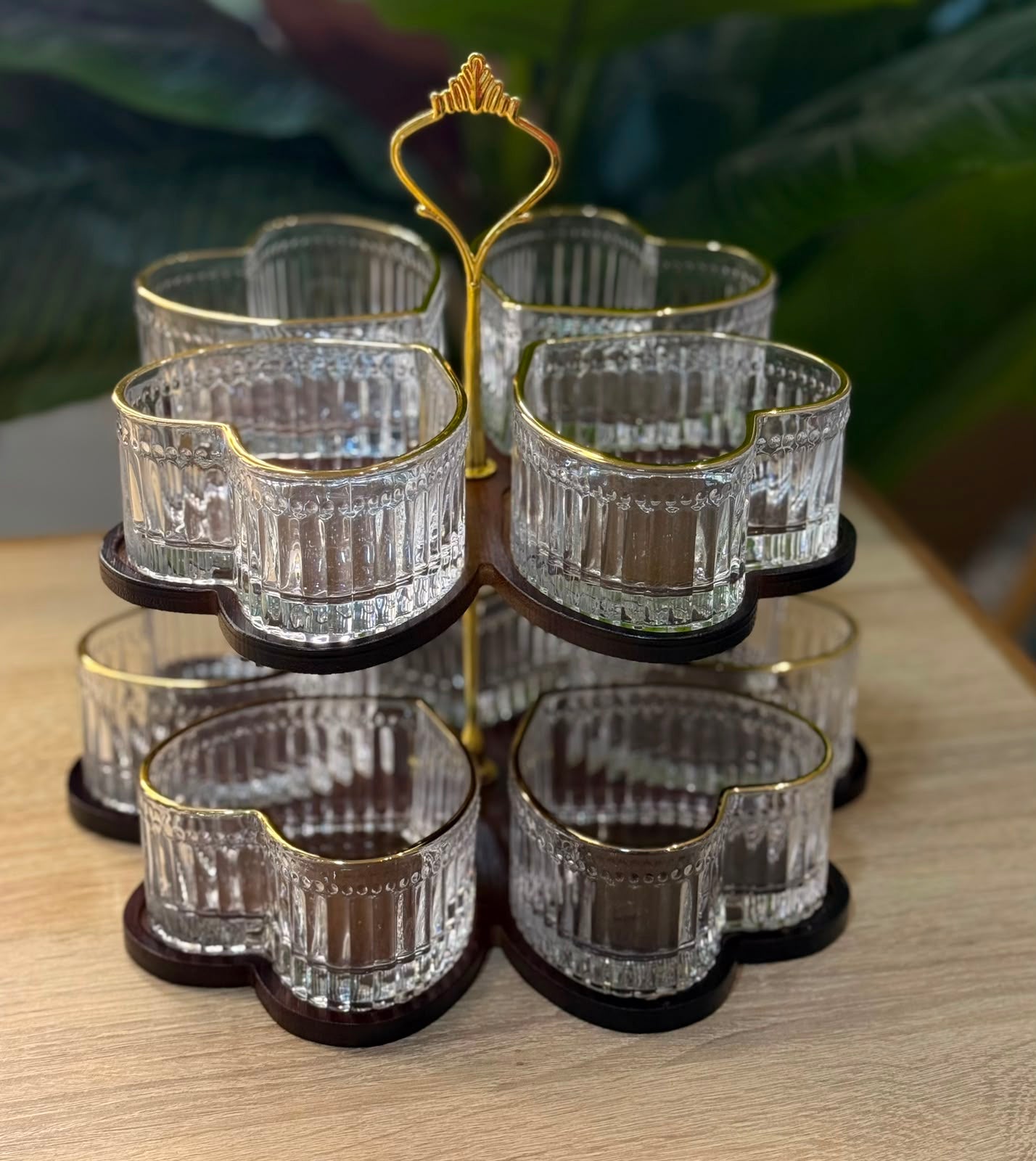 Service de Bols en Verre 8 Pièces + support