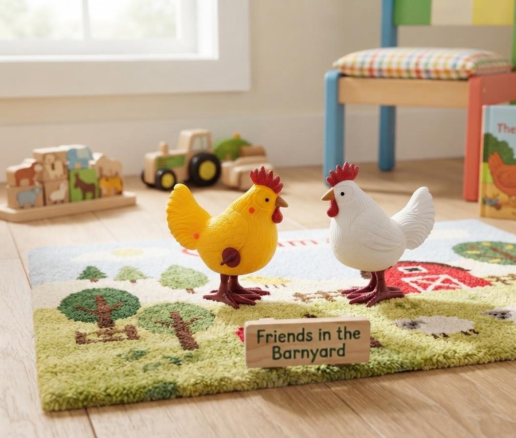 jouet coq 2 pièces