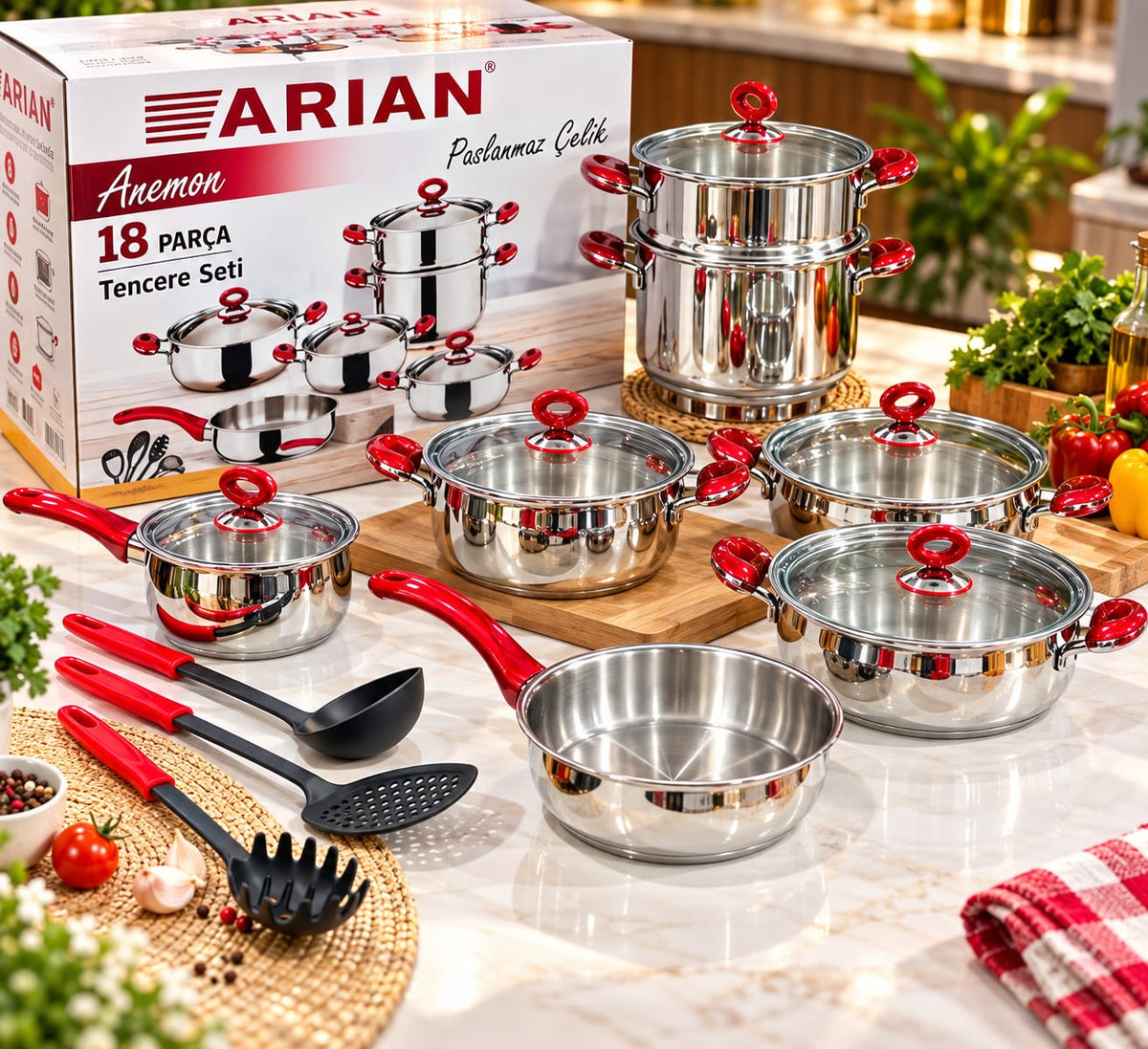 service inox 18 pièces arian
