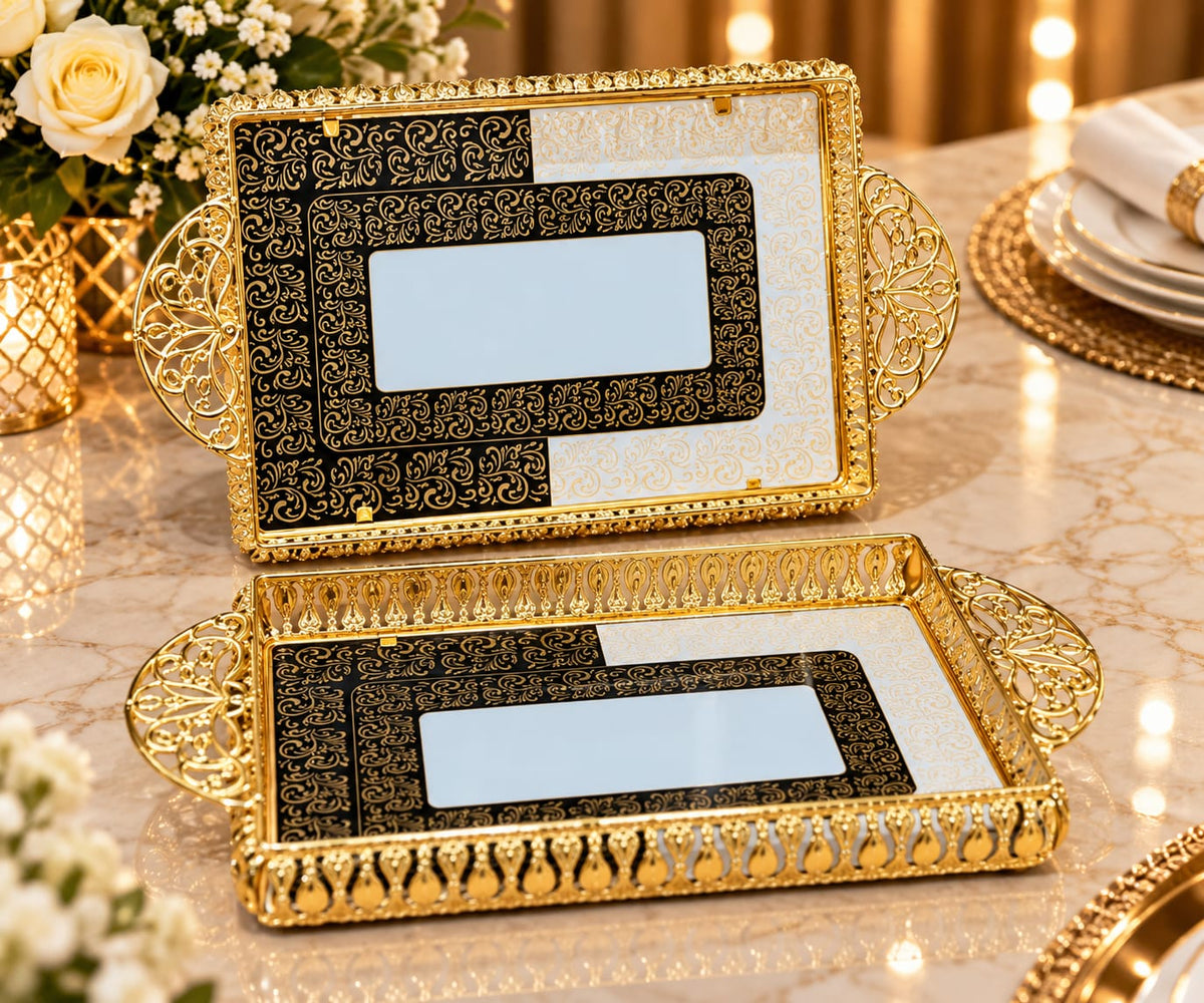 Ensemble de 2 plateaux rectangulaire