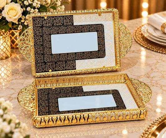 Ensemble de 2 plateaux rectangulaire