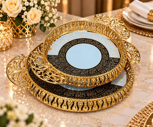 Ensemble de 2 plateaux rond