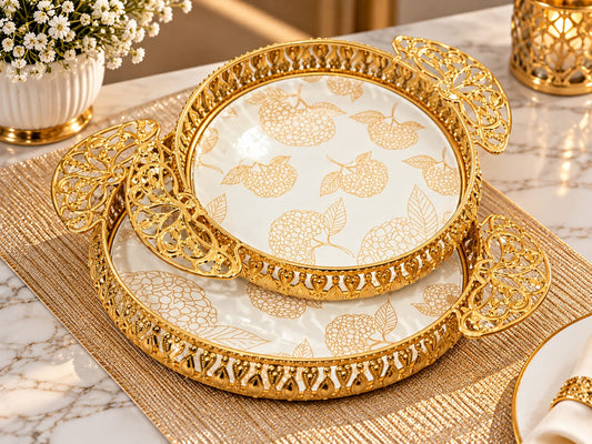 Ensemble de 2 plateaux rond