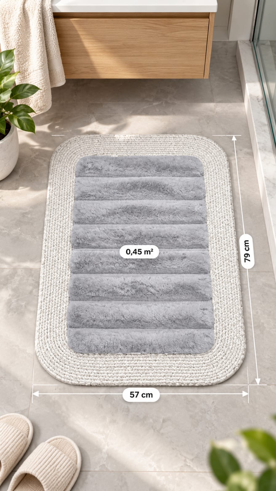 Tapis salle de bain 79/57cm