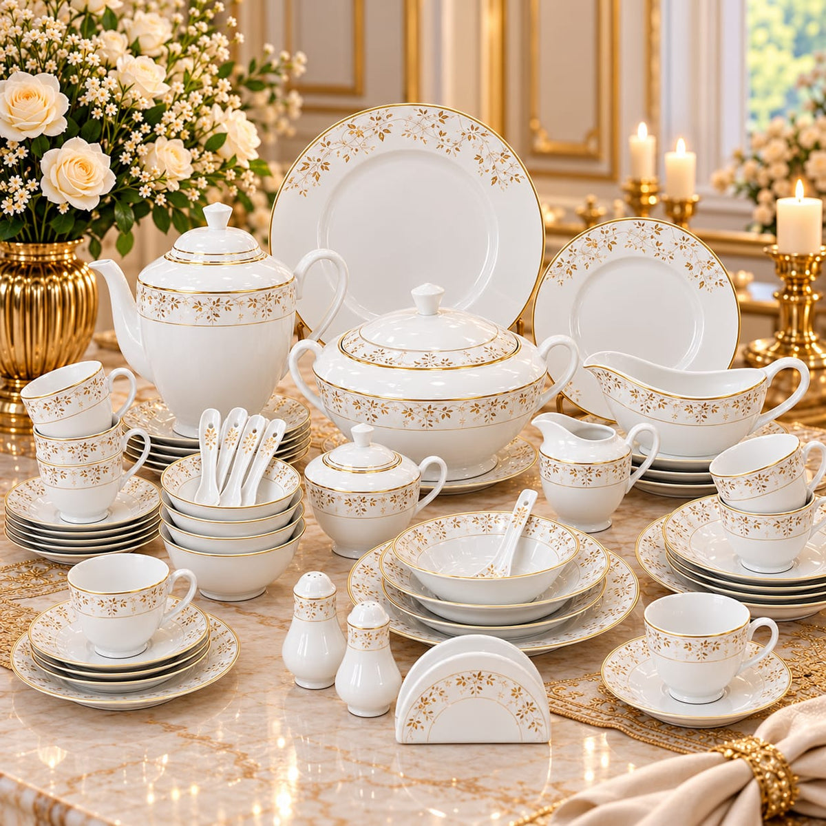 Service a Table en Porcelaine 72 Pièces