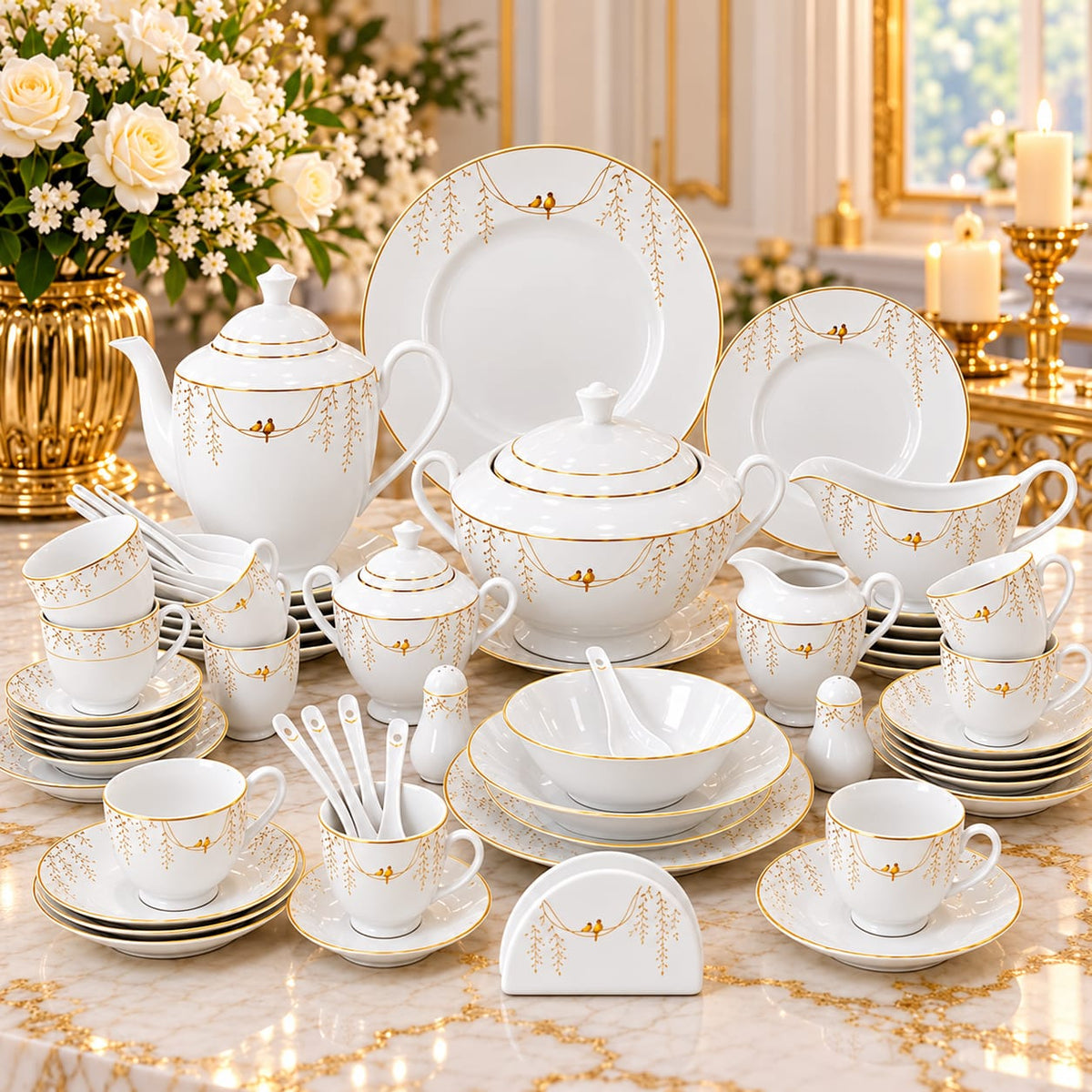 Service a Table en Porcelaine 72 Pièces