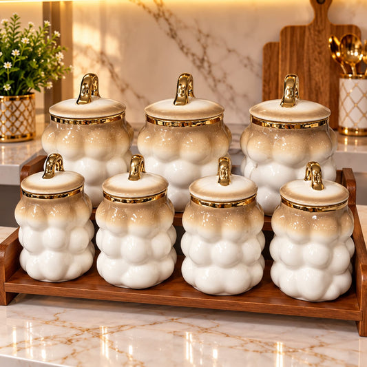 Ensemble de 7 Pots à Epices avec Support
