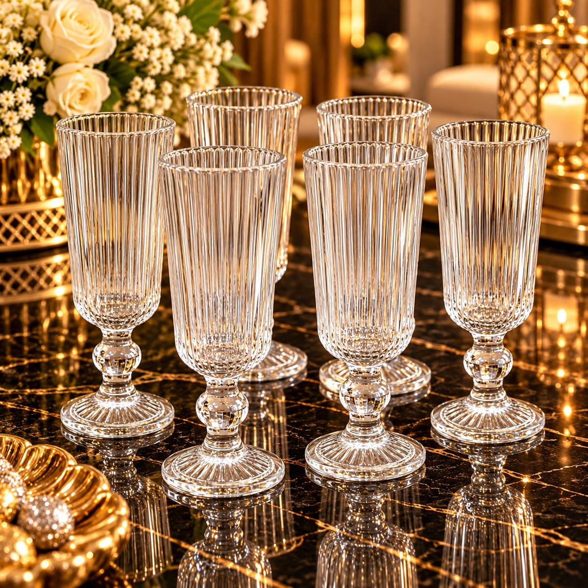 6 coupes en verre