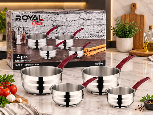 Série de 4 casseroles  Royal gold