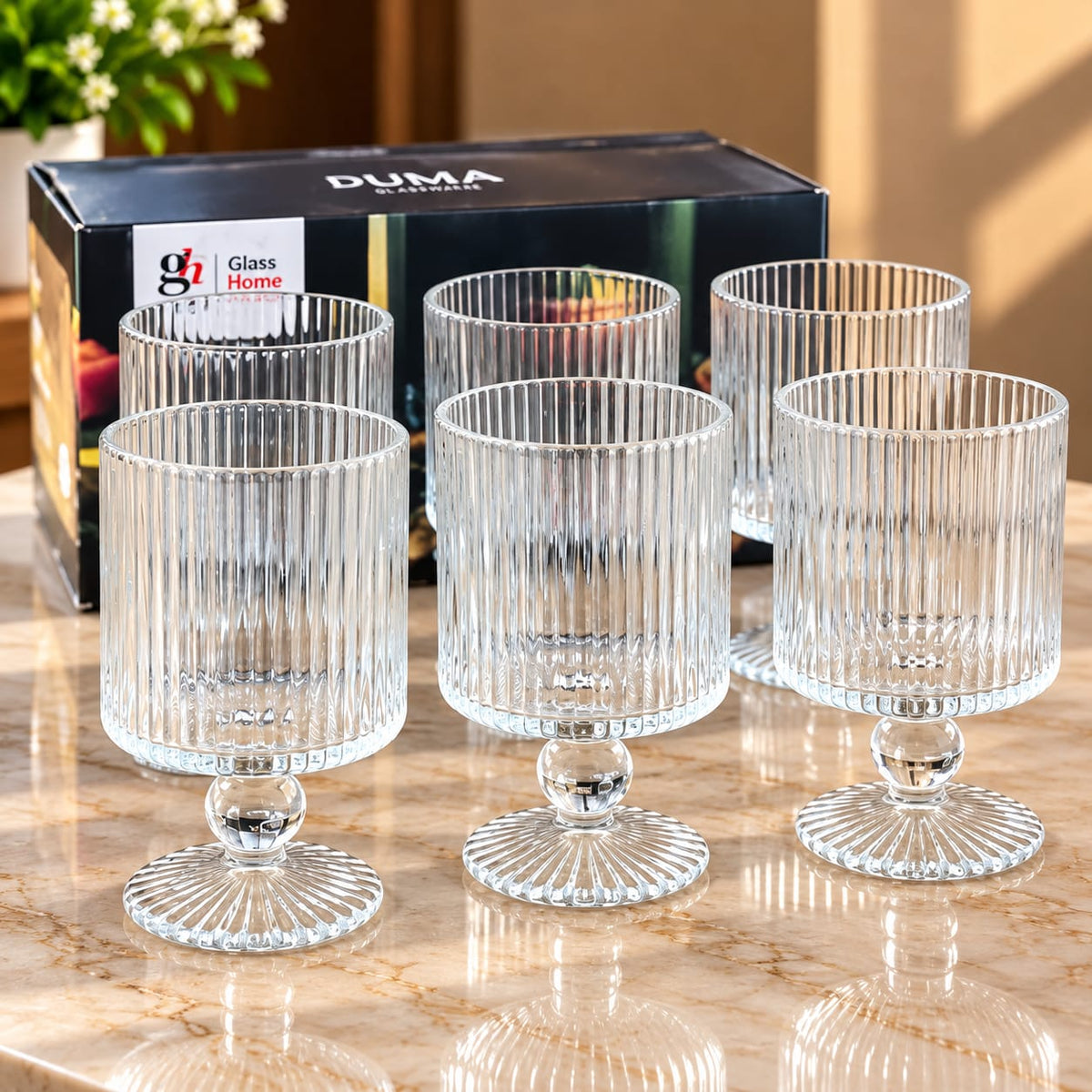 6 coupes en verre