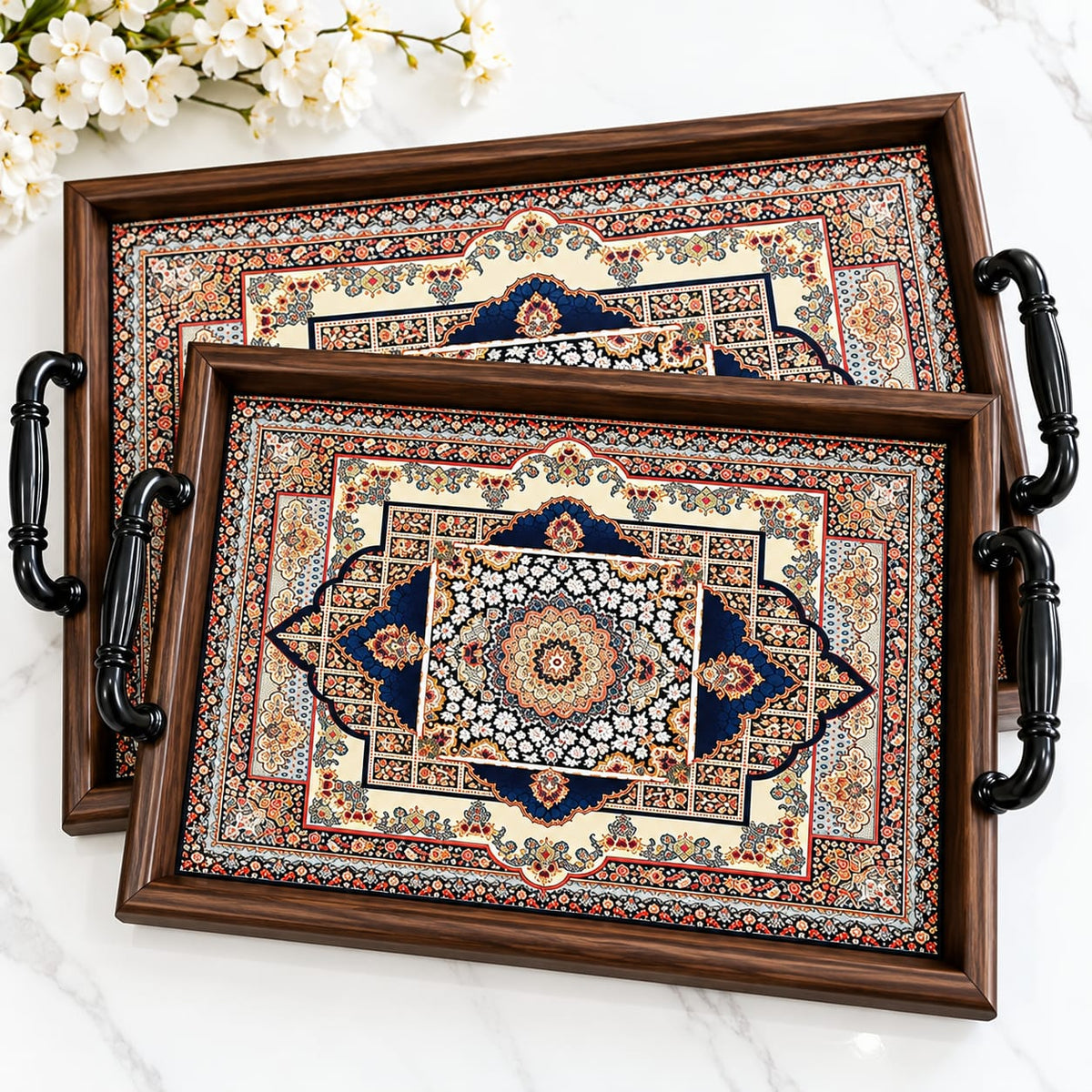 Lot de 2 plateaux