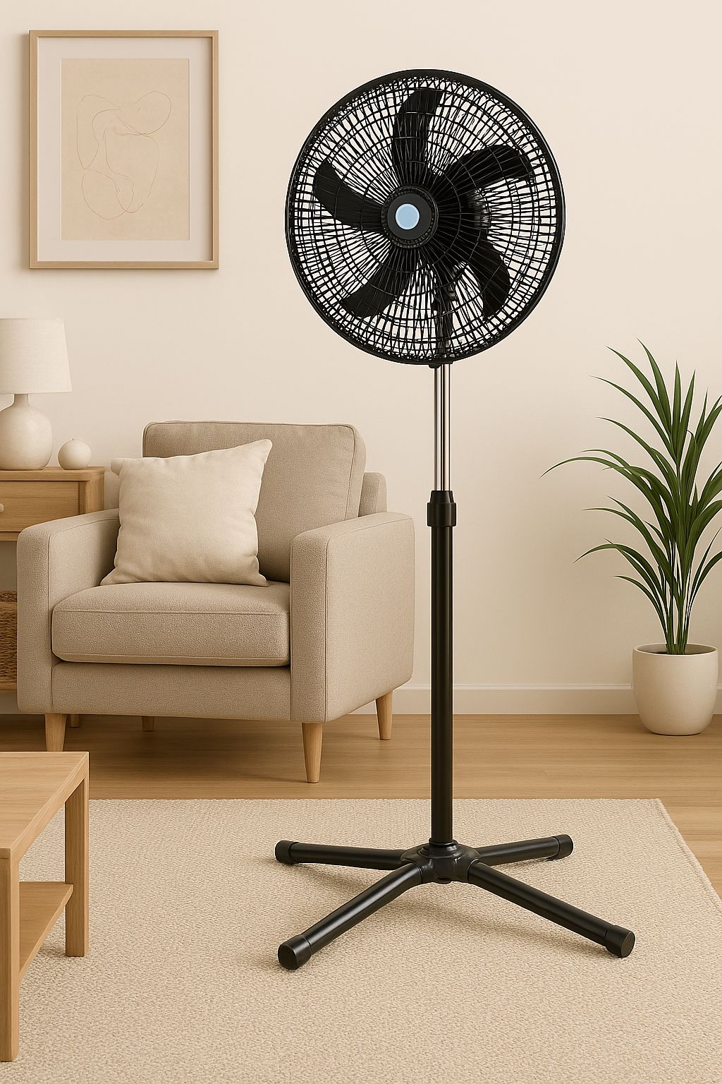Ventilateur Sur Pieds noir 49/16/61cm