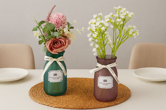 Lot 2 Vases en verre مدموج