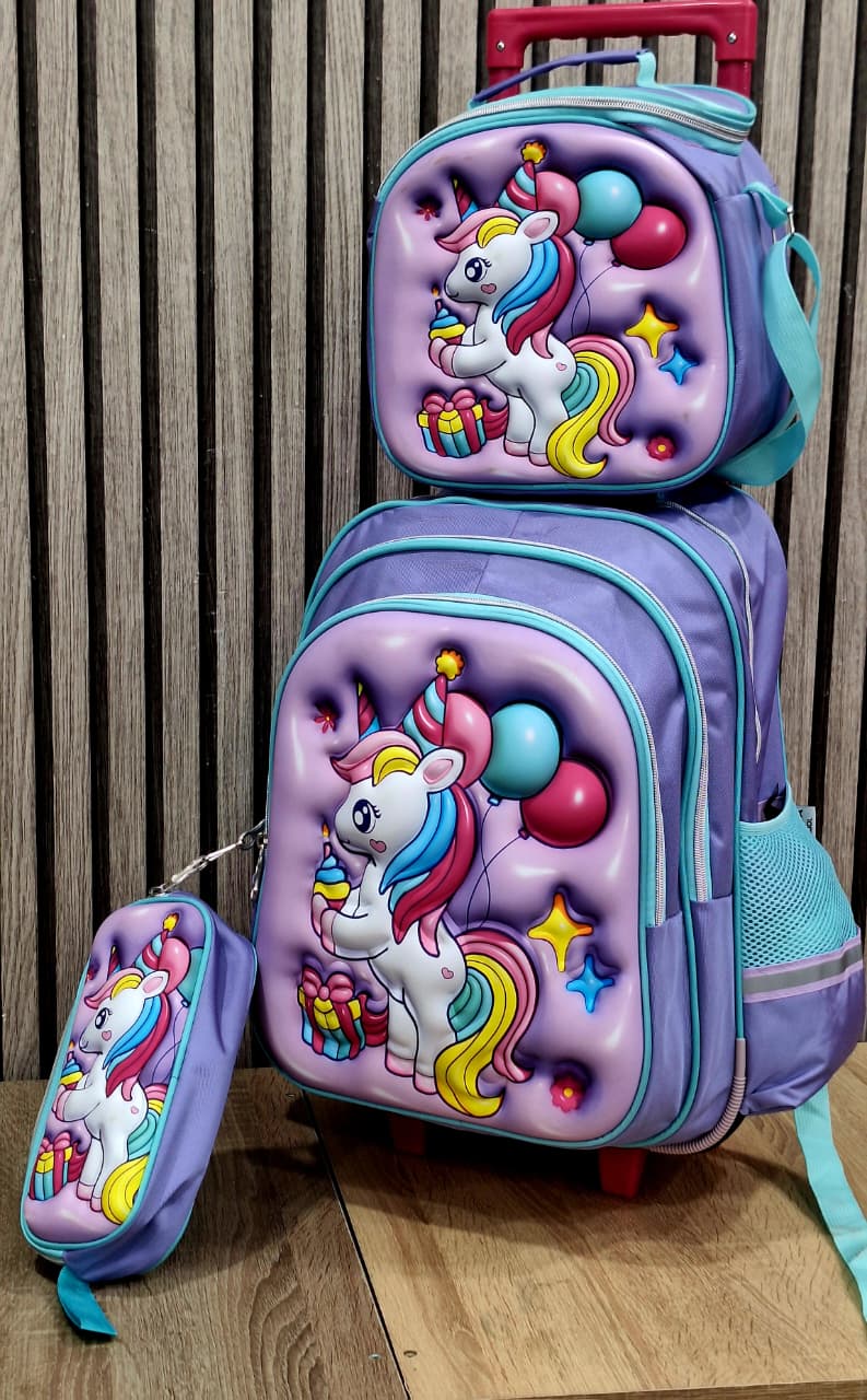 Cartable Avec Support sac Repas et Trousse Pour Fille
