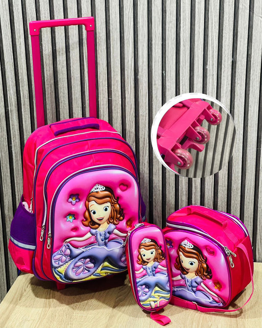 Cartable Avec Support sac Repas et Trousse Pour Fille