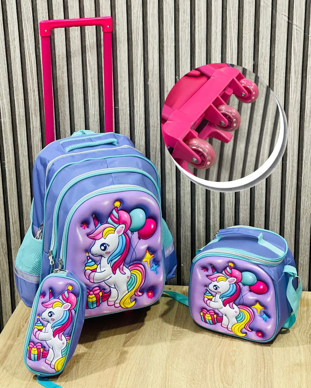 Cartable Avec Support sac Repas et Trousse Pour Fille