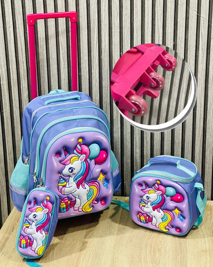 Cartable Avec Support sac Repas et Trousse Pour Fille