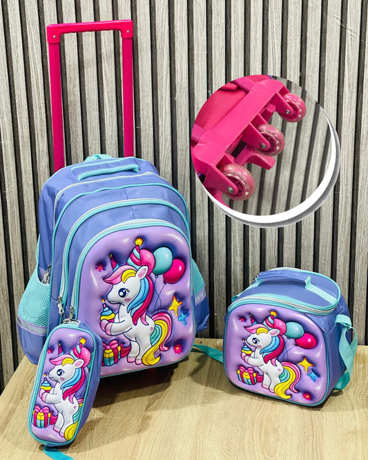 Cartable Avec Support sac Repas et Trousse Pour Fille