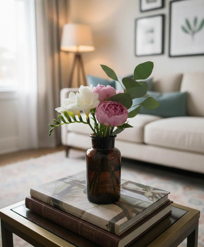 Vase en verre marron