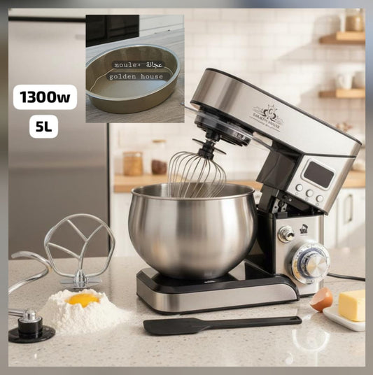 Golden house عجانة Robot Pétrin Avec afficheur 1300W - 5 L+moule