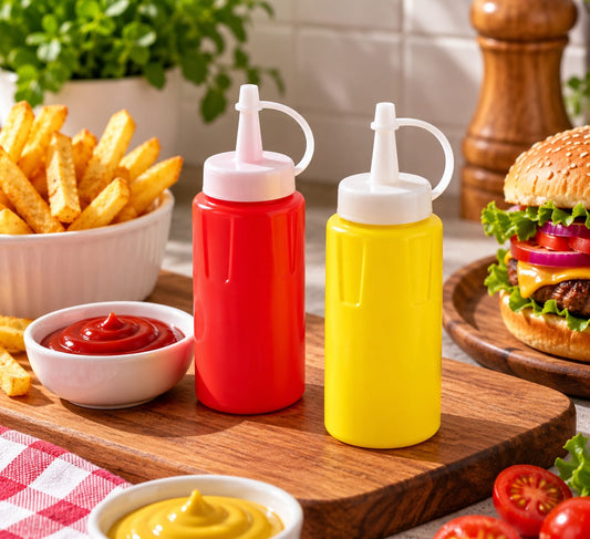 Lot 2 Bouteilles de Sauce en plastique